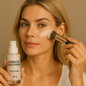 Hauttonanpasende Foundation + GRATIS 2-in-1 Abdeckpinsel